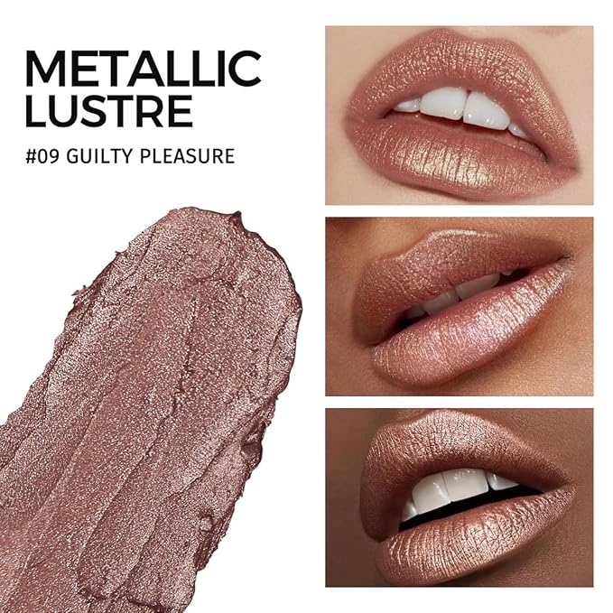 Glitter Lipstick for Women with Metallic 3D Shine Lipstick 14OZ