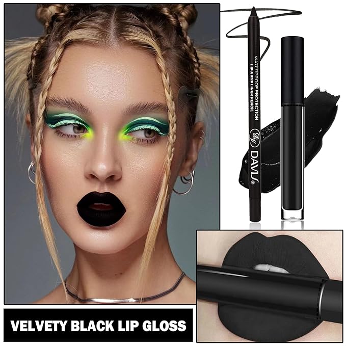 Matte Lipstick Black Lipstick And Lip Liner Set Gloss
