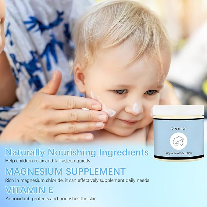 Magnesium Lotion for Kids, Junior's Bedtime Lotion, Magnesium Lotions For Sleep,Topical Magnesium Cream & Body Lotion Helps Stay Calm at Bedtime and During The Night(1pc)