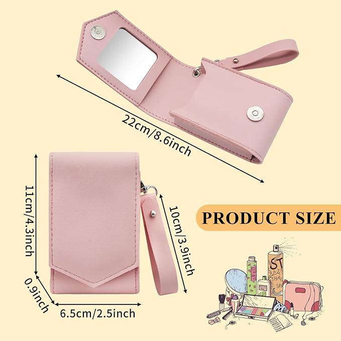 Makeup Lipstick Case, Pu Leather Lipstick Pouch With Magnetic