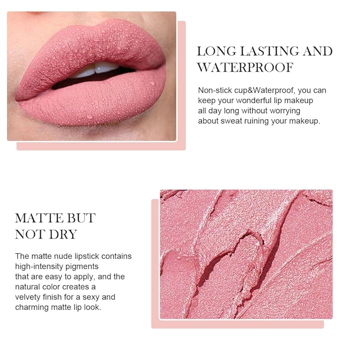 BINGBRUSH Crayon Matte Longwear Lipstick Pack Set,Moisture Sm