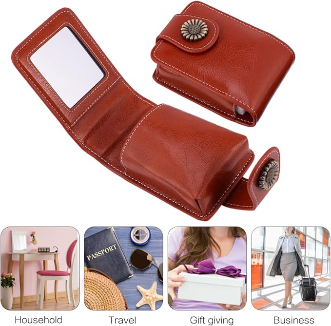 VALICLUD Hand Held Mirror Lipstick Case with Mirror Organizer