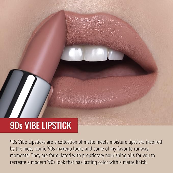 Runway Rogue 90s Vibe Lipstick, Moisturizing Matte Nude-Rose Rogue