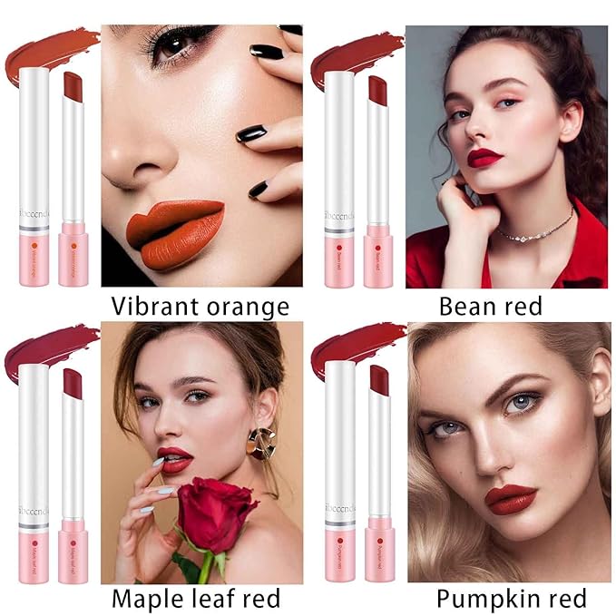 Matte Lipstick Set, 4 Colors Lip Tint Stains, Lipstick