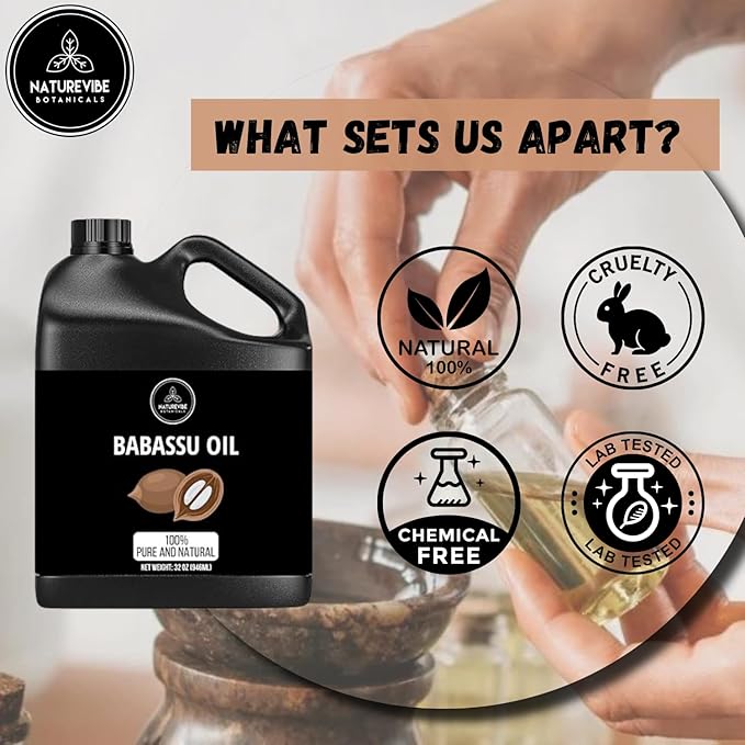 Naturevibe Botanicals Babassu Oil 32 Ounces