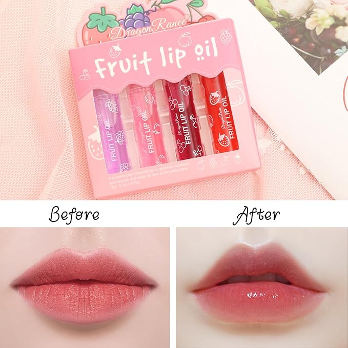 4-pieces Lip Glosses Roll on Lip Gloss Set, Glosses