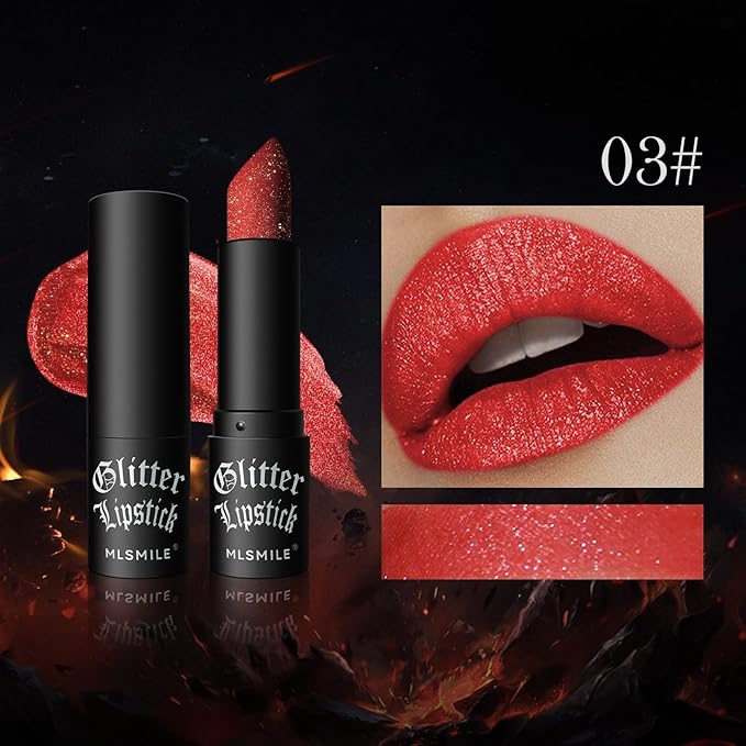 Glitter Lipstick, Women's Diamond Shiny Matte Lip Gloss, Glitter