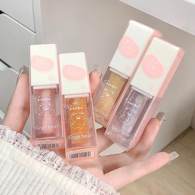 4 colors Lip Gloss Sets,Natural Moisturizing Lip Care- Gloss