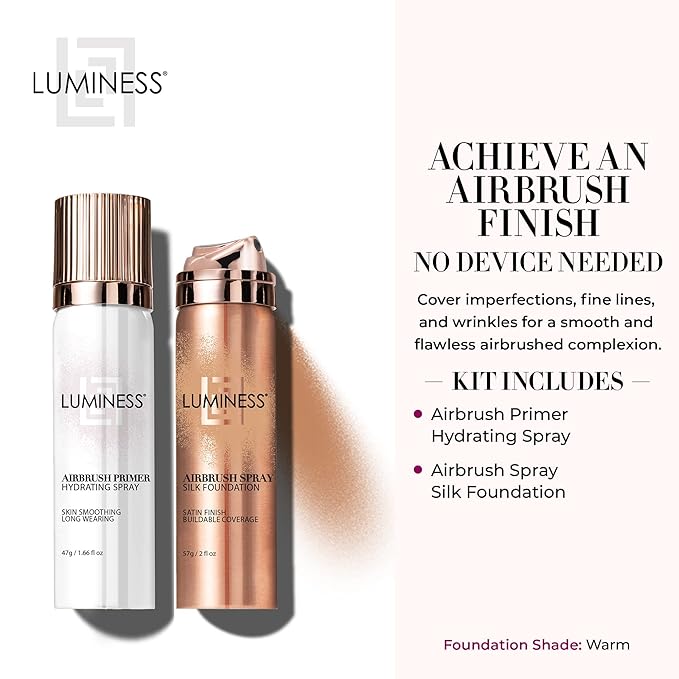 LUMINESS Silk Airbrush Spray Foundation & Primer Kit - Warm)