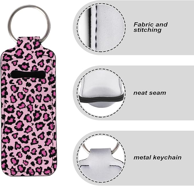 Horeset Lipstick Holder Keychains Peach Pattern Women's Lip Ring