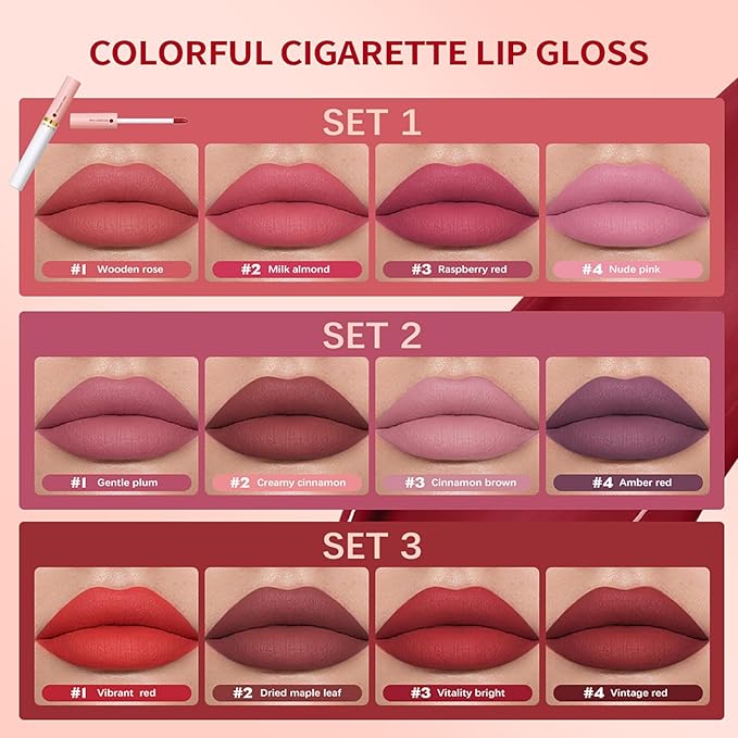 Cigarette Case Lipstick Nude Matte Little Tube Lip Cigarette