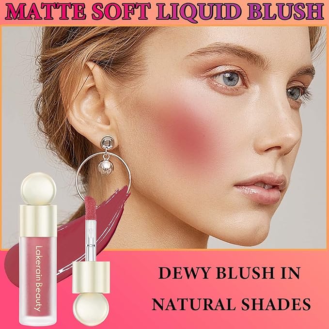 Matte Soft Liquid Blush,Waterproof Long Lasting Moisturizing Velvet Blushes Makeup(#05)