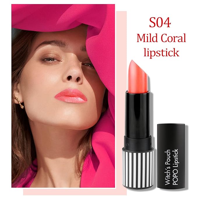 Witch's Pouch Mild Coral Lipstick for Women - Moisturizing
