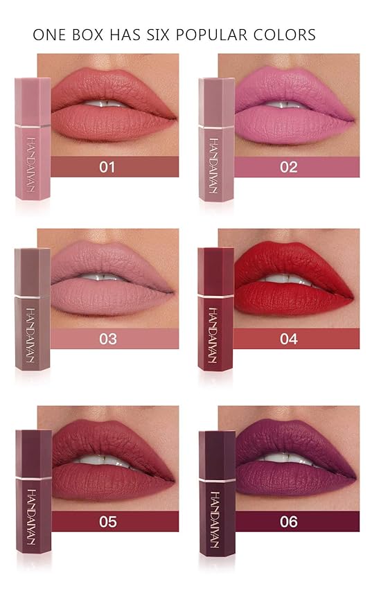6 Colors Nude Moisturizer Smooth Lipstick, Matte Lipstick Long-Lasting