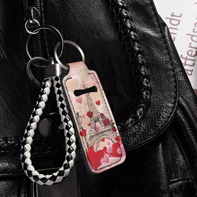 Horeset Valentine Chapstick Holder Keychain Slim Neoprene Lip Gloss