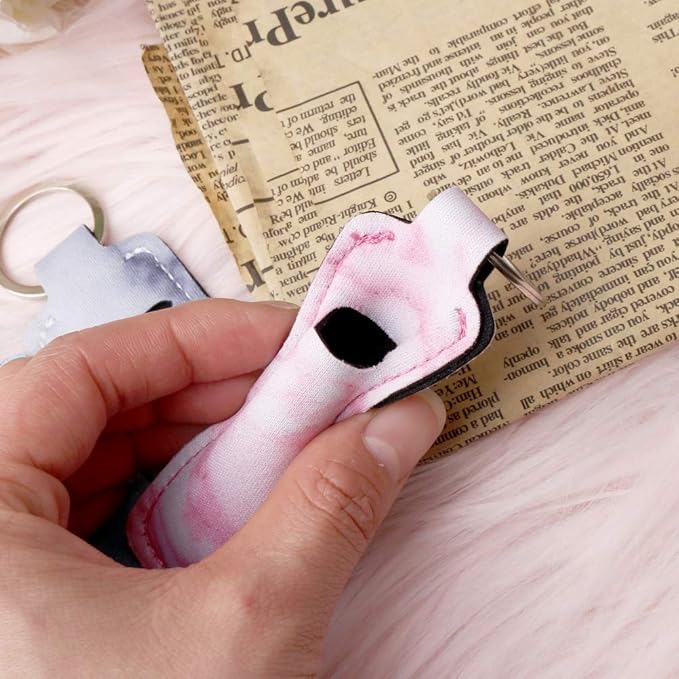 Pengxiaomei 5 Pcs Marble Chapsticks Holder Lip Balm Pengxiaomei