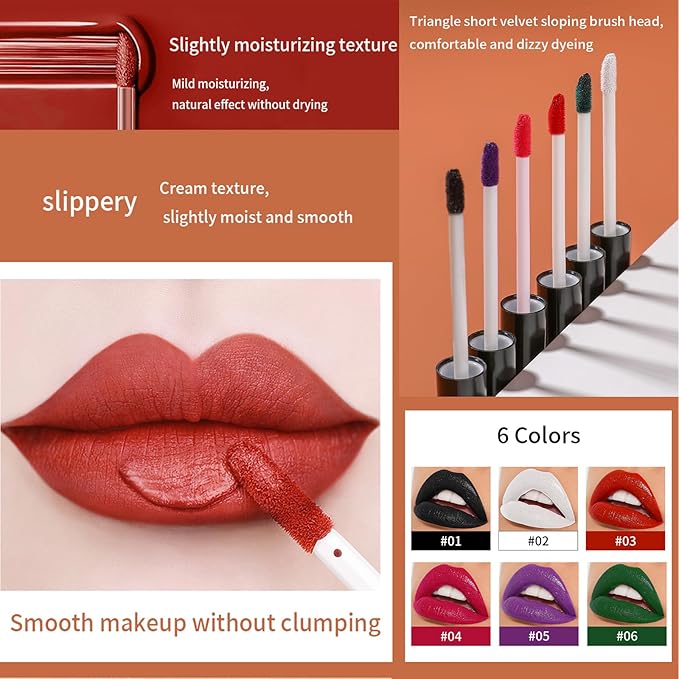 Purple Matte Lipstick Lip Stain High Pigmented Long High