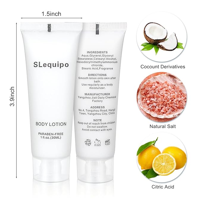 Travel Size Body Lotion Bulk (1 fl oz, 50 Pack), Refreshing Hotel Body Lotion, Mini and Small Size Body Lotion, Guest Hotel Toiletries in Bulk - Mini Body Lotion, Clear Container