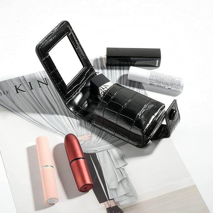 Lipstick Case with Mirror, Lipstick Holder for Purse, Bag