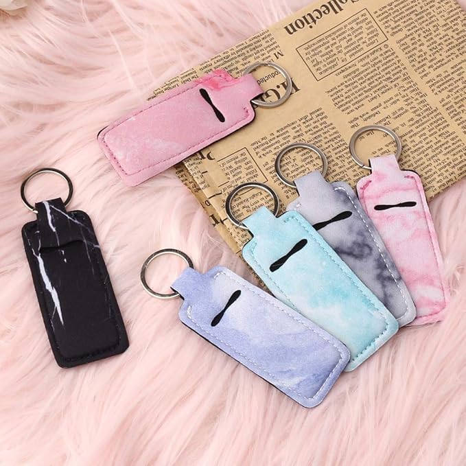 Pengxiaomei 5 Pcs Marble Chapsticks Holder Lip Balm Pengxiaomei
