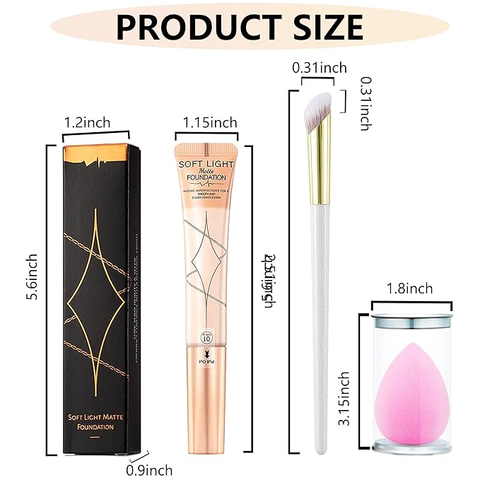 Air Cushion Foundation Beauty Wand Kit,Matte Concealer Foundation Women -03Natural