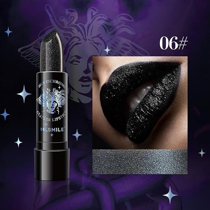 Glitter Lipstick, Pearlized Shimmering Metallic Lip Color, Moisturizing Glitter