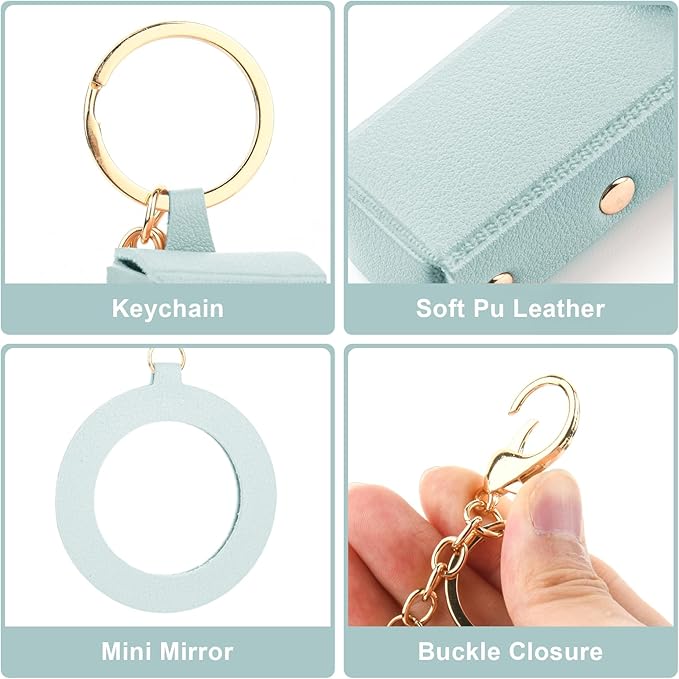 Lipstick Organizer Keychain Chapstick Case with Mirror Organizer