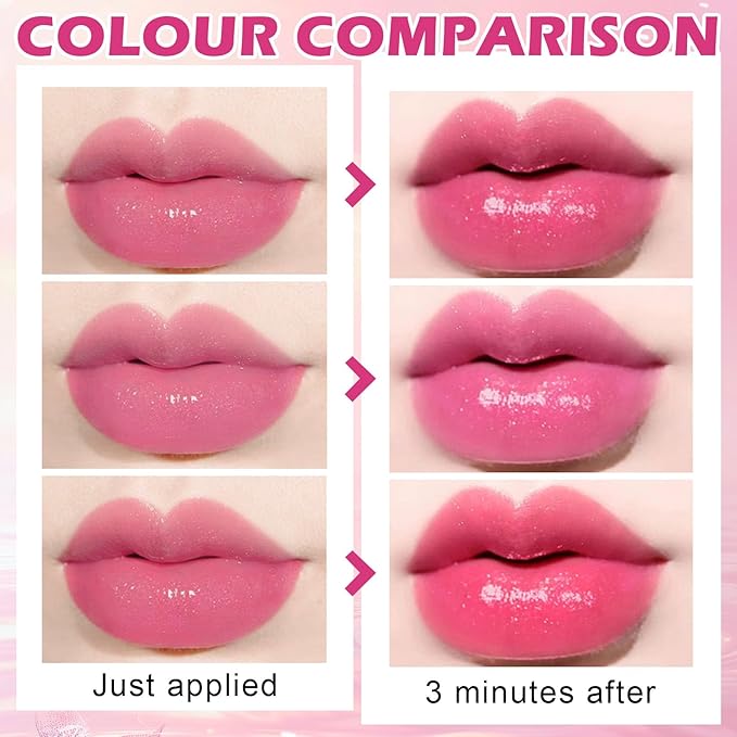 CAHIUYOA 3PCS Color Changing Lipstick Lazy Lipstick Set Changing