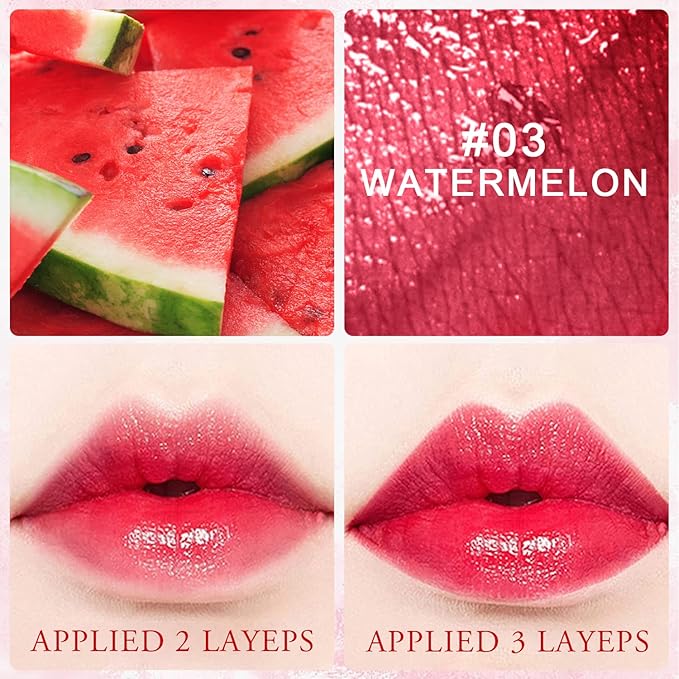 4 Colors Lip Tint Stain Set, Watery Lip Tint Mini Liquid Matte Lipstick, Lip Stain Long Lasting Waterproof, Korean Lip Gloss Moisturizing Natural, Multi-Use Lip and Cheek Tint, Lightweight Non-sticky