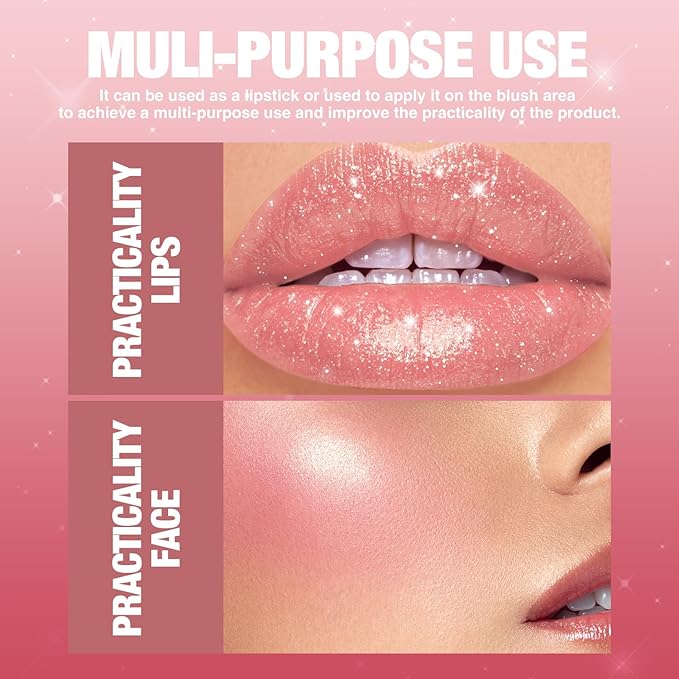 Jolilab Sparkling Lipstick Lip Gloss Long Lasting Waterproof Lipstick