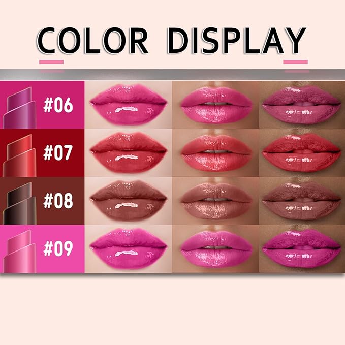 3 PCS Click Lip Gloss Pen For Women Plumping Lip Stain Color Changing Waterproof Long Lasting Jelly Tinted Lip Balm Hydrating Lip Oil For Dry Lips
