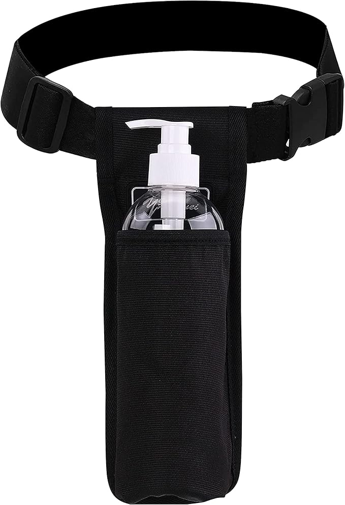 Massage Bottle Bag Massage Therapist Holster Massage Lotion Holster Massage Oil Holster(YR-1KD-Black)