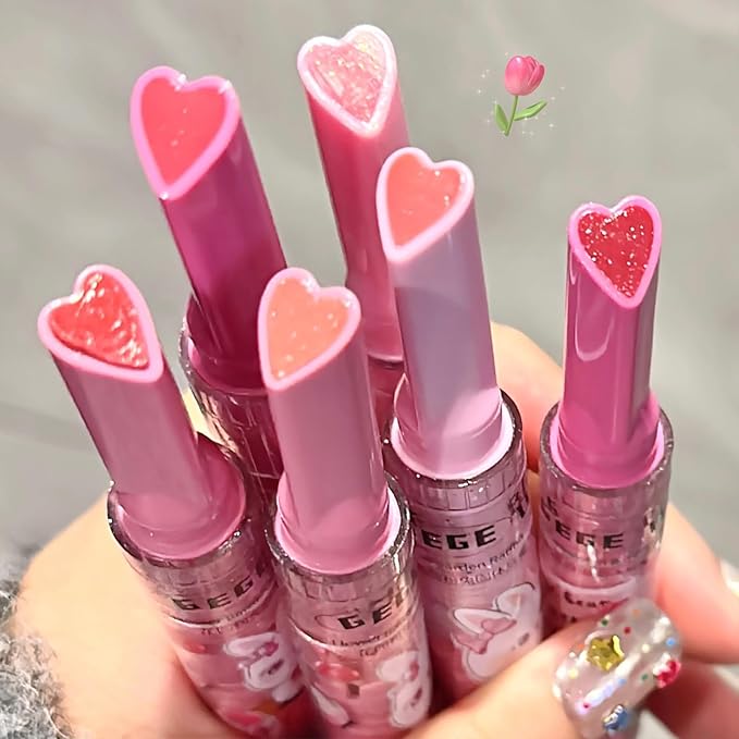 3Pcs Sweet Heart Jelly tinted Lip Balm, Long Long