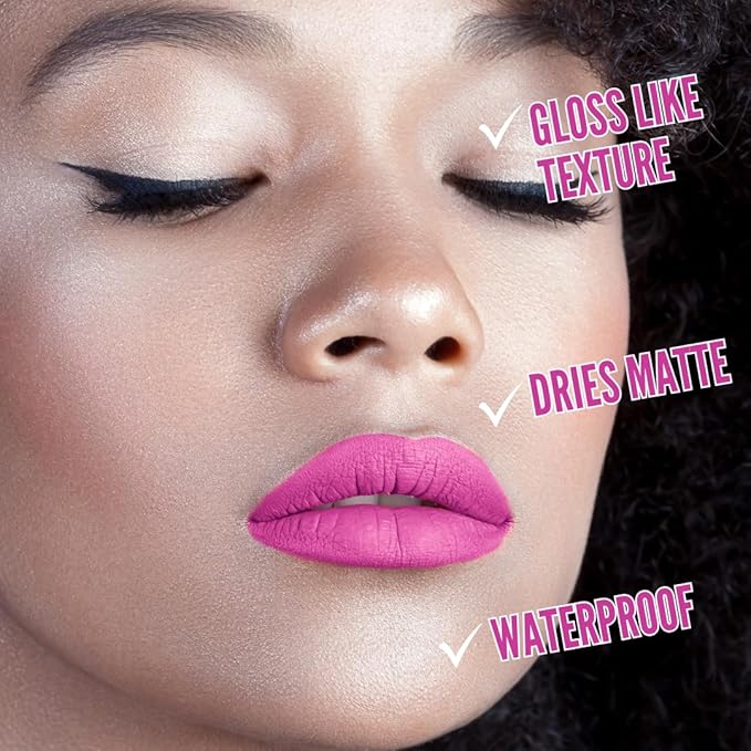 Mynena Hot Pink Matte Liquid Lipstick & Liner Lipstick