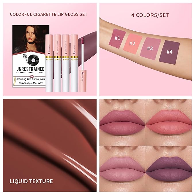 Cigarette Case Lipstick Nude Matte Little Tube Lip Cigarette
