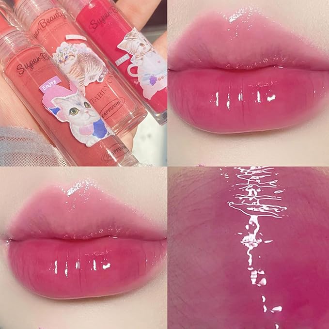 6 Colors Tinted Lip Glaze Watery Lip Gloss, Glaze