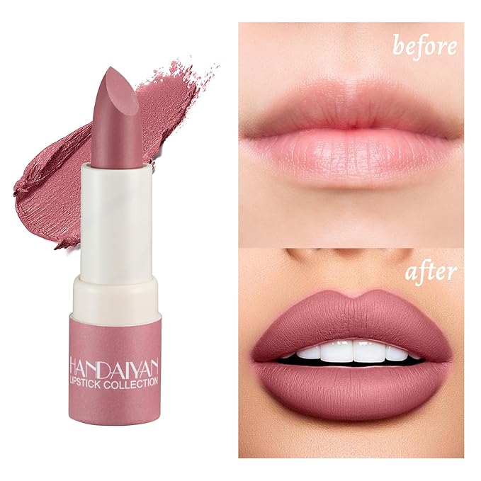 Lipstick for Women 4Pcs,Nude Lipstick Set,Lipstick Long Lasting,Velvet Lipstick