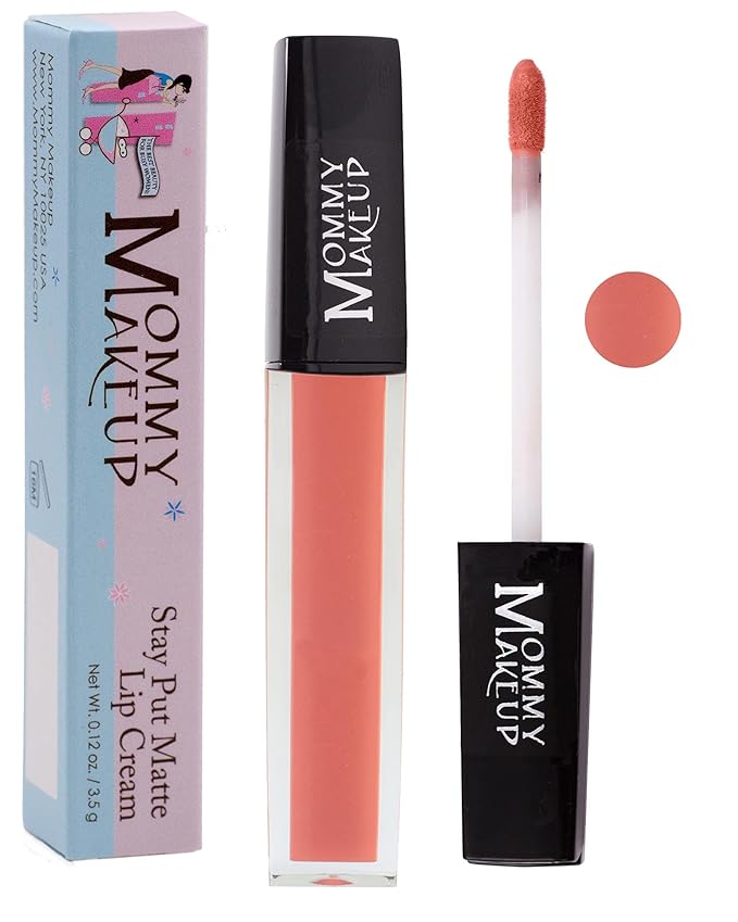 Mommy Makeup Stay Put Matte Lip Cream | Kiss Proof Lipstick in Mary Ann (A Pinky Peach) Transfer Proof, Smudge Proof, Waterproof, Non Drying, Long Wear Lipstick