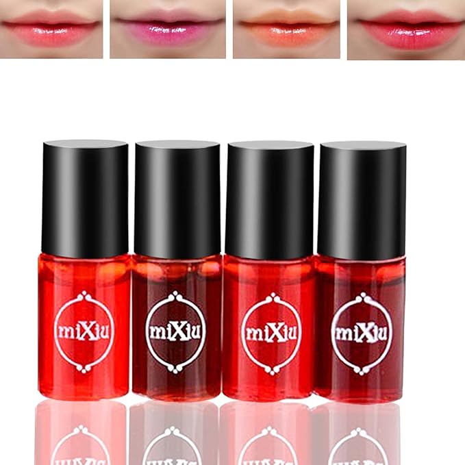 4Pcs Lip Tint Stain Set,Lip Liquid Lipstick Water Gloss