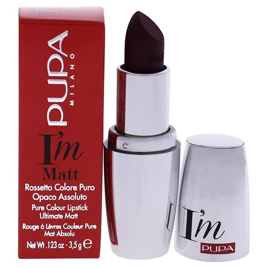 Pupa Milano I Am Matt Pure Colour Lipstick - Dresses Lips In Full, Deep Color - Matte, Velvety And Extremely Sensory Feel - Glides On Without Weighing Lips Down - 053 Dangerous Violet - 0.123 OZ
