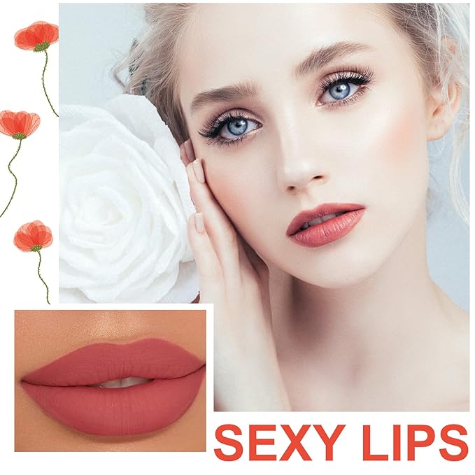 6PCS Matte Liquid Lipstick Sets,Nude Lip Stain,Lasting Waterproof Stain,Lasting