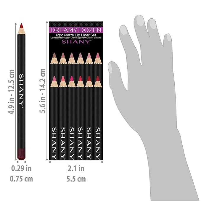 SHANY Dreamy Dozen Matte Lip Liner Set Vegan Dozen