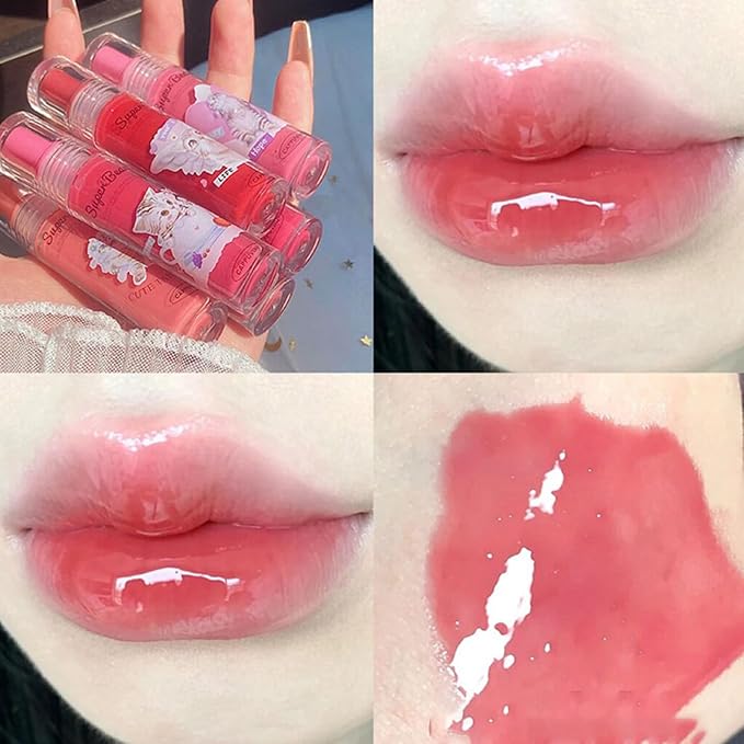 6 Colors Tinted Lip Glaze Watery Lip Gloss, Glaze