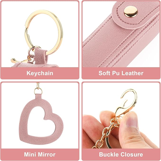 Lipstick Organizer Keychain Chapstick Case with Mirror Organizer