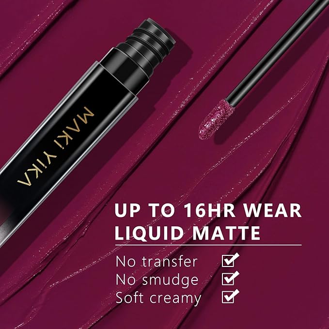MAKI YIKA Dark Purple Lipstick for Women Color Lipstick