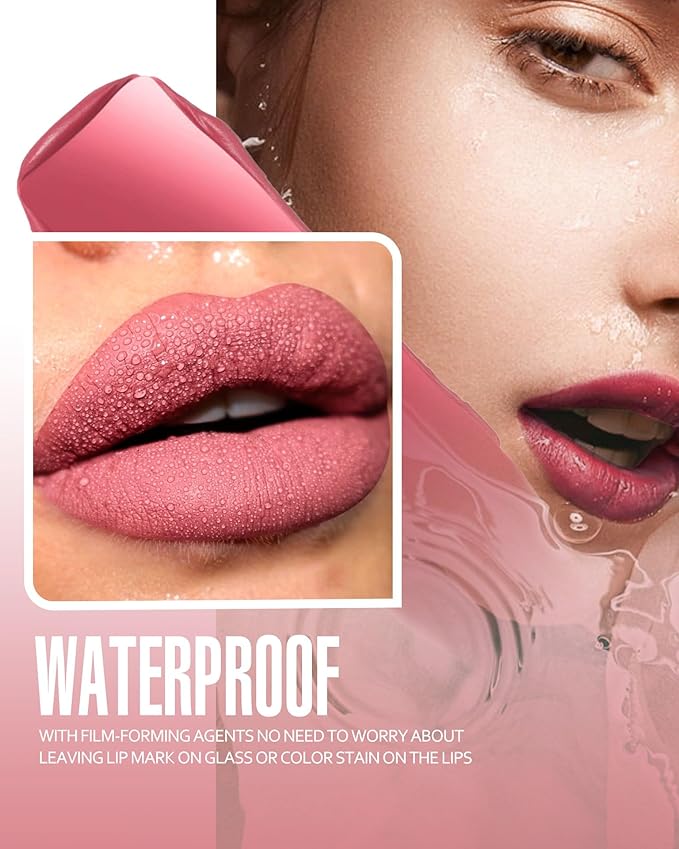 Pink Lipstick Matte, Bright Pink Liquid Lipstick Long Bright