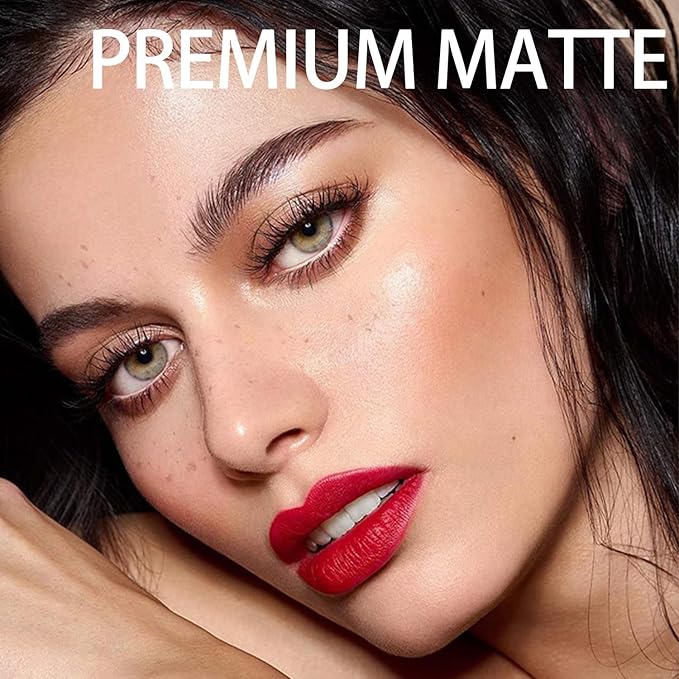 12 Colors Matte Liquid Lipstick Set, Shiny Smooth Soft Liquid Velvet Lipstick Set, Non-stick Cup, Not Fade, Waterproof, Long Lasting, Lip Gloss Set for Women Makeup Kit