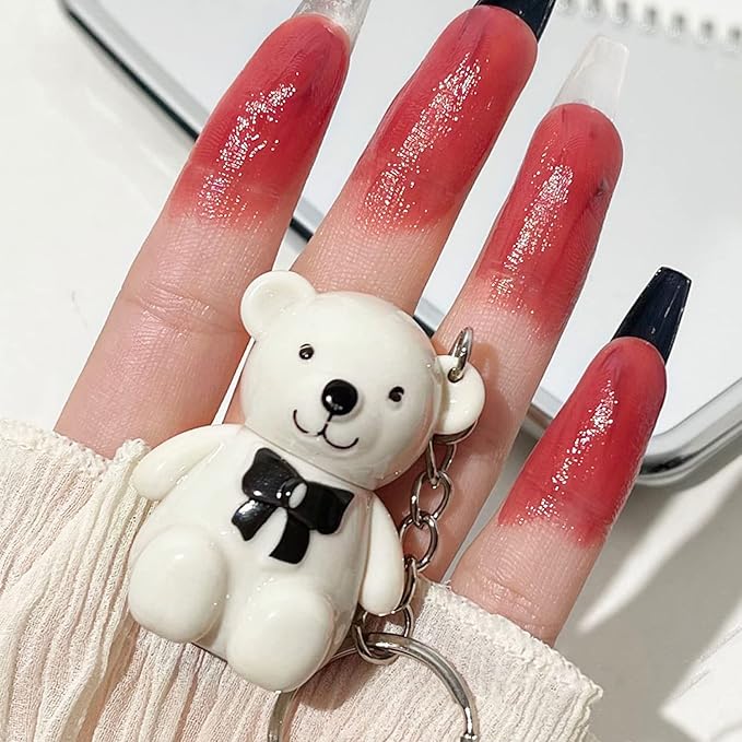 Yasovigi Bear Lip Gloss Keychain, Mirror Lip Tint Yasovigi