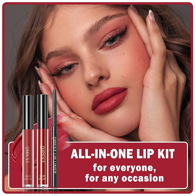 3 in 1 Red Lip Liner and Lip Gloss