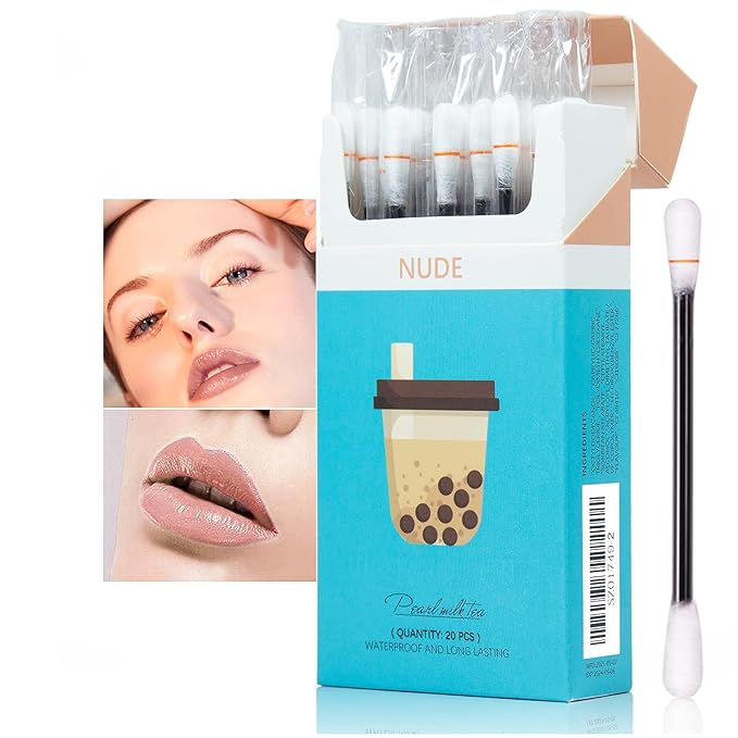 Tattoo Lipstick, 20 Pcs Tattoo Lipstick cotton swab, Gloss